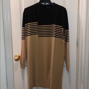 Long colorblock cardigan